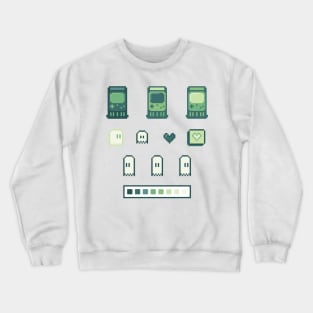 Retro Arcade Ghost Green Crewneck Sweatshirt